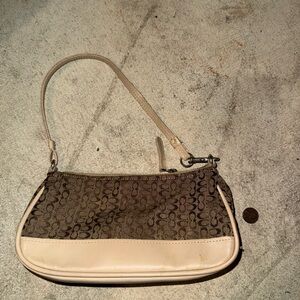 Vintage Y2K monogram Beige and Brown Women's Shoulder Bag